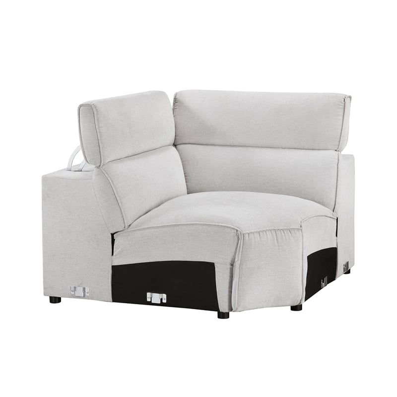 Lexicon Phoebe Microfiber (3/5) Corner Seat in Light Gray