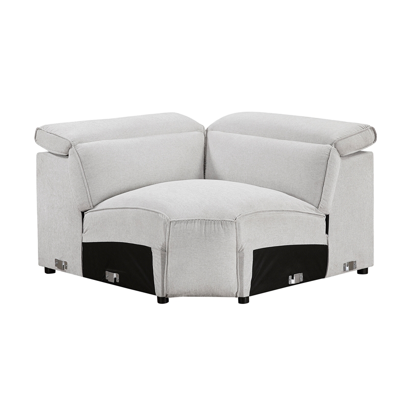 Lexicon Phoebe Microfiber (3/5) Corner Seat in Light Gray