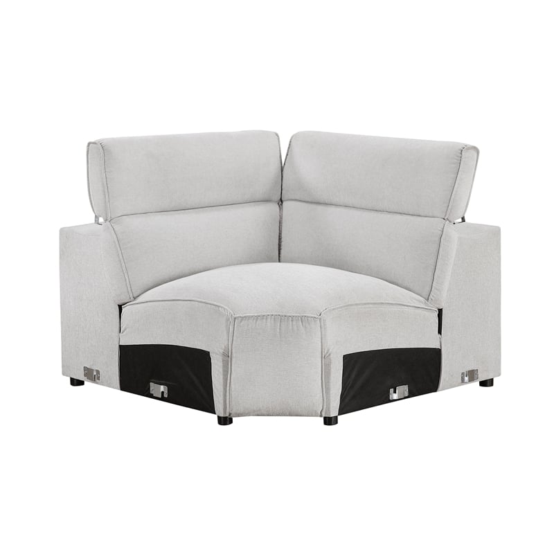 Lexicon Phoebe Microfiber (3/5) Corner Seat in Light Gray
