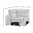 Lexicon Phoebe Microfiber (3/5) Corner Seat in Light Gray