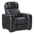 Lexicon Apex Leather Power Reclining Chair with Power Headrest in Black
