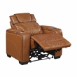 Lexicon Apex Leather Power Reclining Chair with Power Headrest in Brown