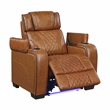 Lexicon Apex Leather Power Reclining Chair with Power Headrest in Brown