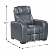 Lexicon Apex Leather Power Reclining Chair with Power Headrest in Blue