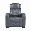 Lexicon Apex Leather Power Reclining Chair with Power Headrest in Blue