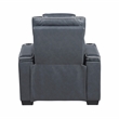 Lexicon Apex Leather Power Reclining Chair with Power Headrest in Blue