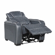 Lexicon Apex Leather Power Reclining Chair with Power Headrest in Blue