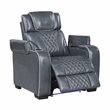 Lexicon Apex Leather Power Reclining Chair with Power Headrest in Blue