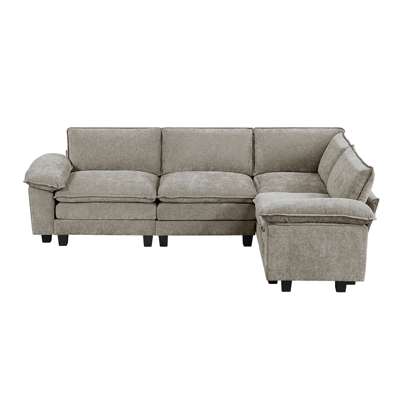 Lexicon Dublin Chenille 4-Piece Modular Sectional in Dark Pewter