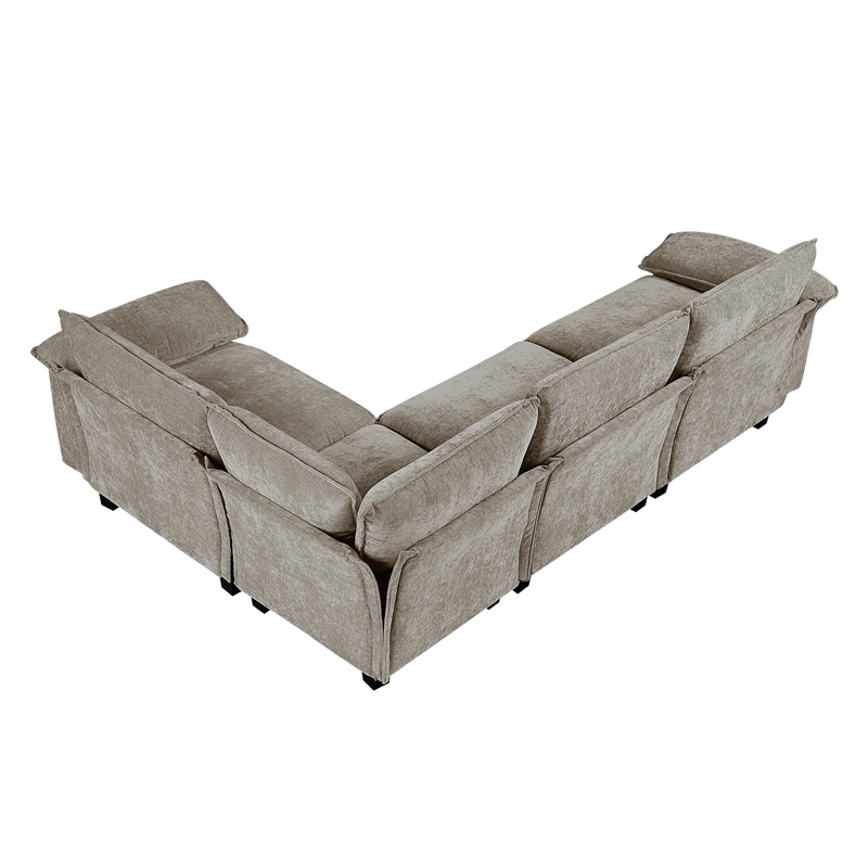 Lexicon Dublin Chenille 4-Piece Modular Sectional in Dark Pewter