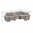 Lexicon Dublin Chenille 4-Piece Modular Sectional in Dark Pewter