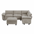 Lexicon Dublin Chenille 5-Piece Modular Sectional with Ottoman in Dark Pewter