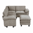 Lexicon Dublin Chenille 5-Piece Modular Sectional with Ottoman in Dark Pewter