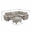Lexicon Dublin Chenille 5-Piece Modular Sectional with Ottoman in Dark Pewter