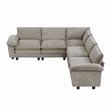 Lexicon Dublin Chenille 5-Piece Modular Sectional in Dark Pewter