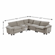 Lexicon Dublin Chenille 5-Piece Modular Sectional in Dark Pewter