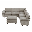 Lexicon Dublin Chenille 6-Piece Modular Sectional with Ottoman in Dark Pewter
