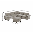 Lexicon Dublin Chenille 6-Piece Modular Sectional with Ottoman in Dark Pewter