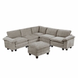 Lexicon Dublin Chenille 6-Piece Modular Sectional with Ottoman in Dark Pewter