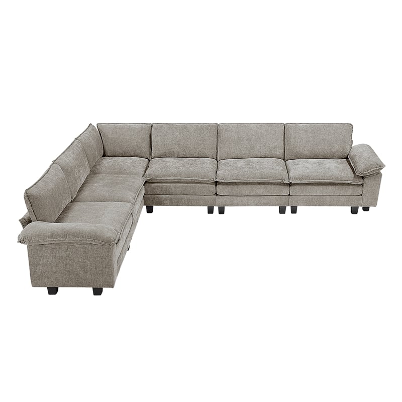 Lexicon Dublin Chenille 6-Piece Modular Sectional in Dark Pewter
