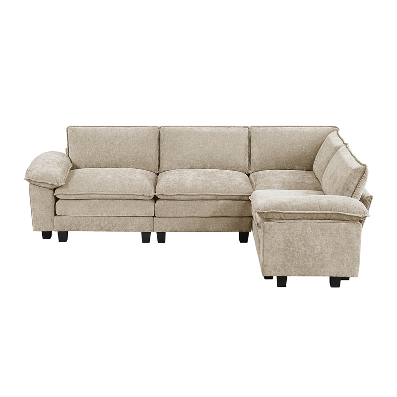 Lexicon Dublin Chenille 4-Piece Modular Sectional in Taupe