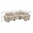 Lexicon Dublin Chenille 4-Piece Modular Sectional in Taupe