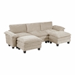 Lexicon Dublin Chenille 5-Piece Modular Sectional with Ottoman in Taupe