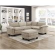 Lexicon Dublin Chenille 5-Piece Modular Sectional with Ottoman in Taupe