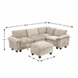 Lexicon Dublin Chenille 5-Piece Modular Sectional with Ottoman in Taupe