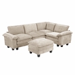 Lexicon Dublin Chenille 5-Piece Modular Sectional with Ottoman in Taupe