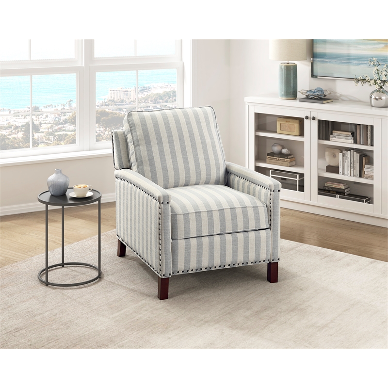 Lexicon Landrum Textured PB Rclng Chr in Beige with Grayish Blue Stripe Pattern