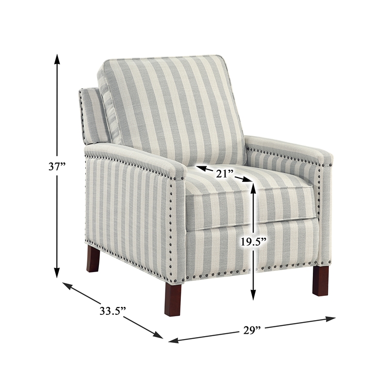 Lexicon Landrum Textured PB Rclng Chr in Beige with Grayish Blue Stripe Pattern