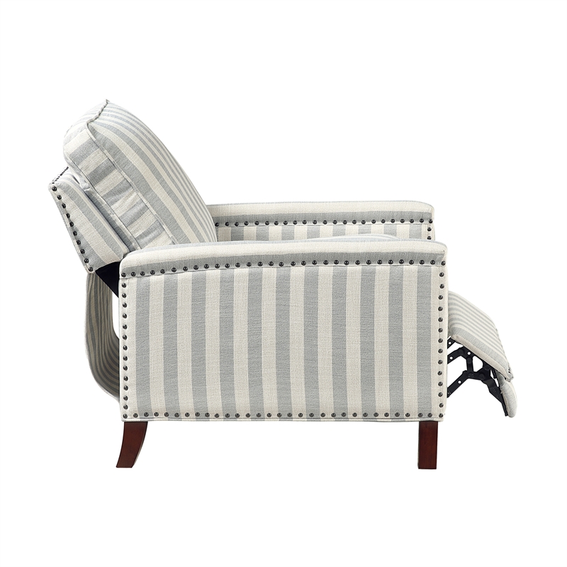 Lexicon Landrum Textured PB Rclng Chr in Beige with Grayish Blue Stripe Pattern