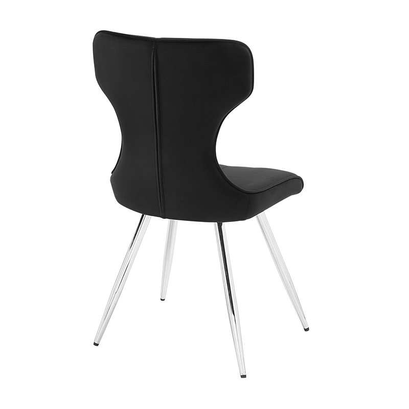 Lexicon Topeka Velvet Dining Side Chair-Set of 2 in Black