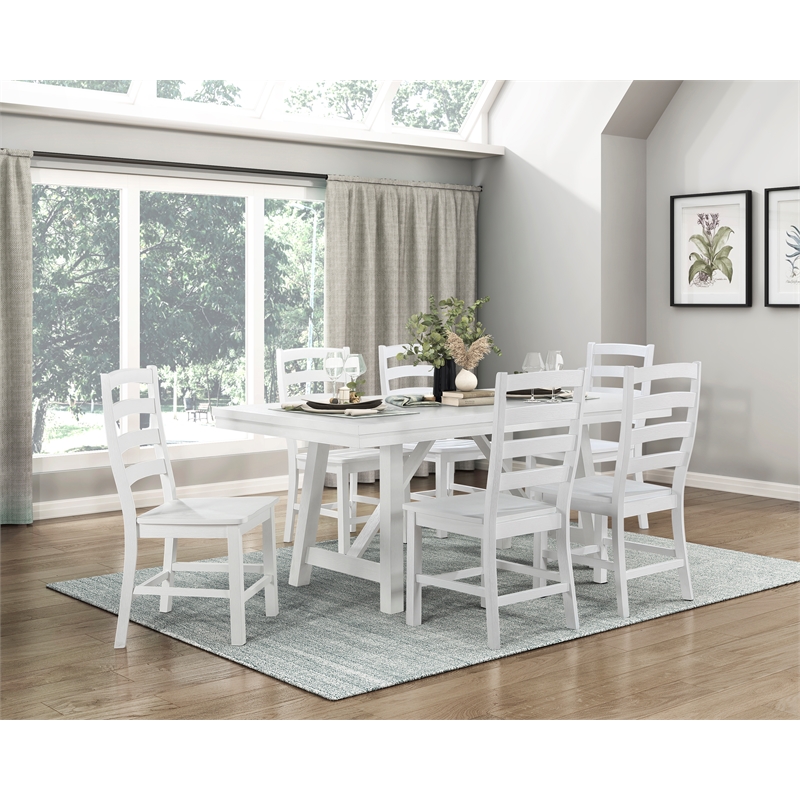 Lexicon Redmond Solid Wood Dining Side Chair-Set of 2 in White