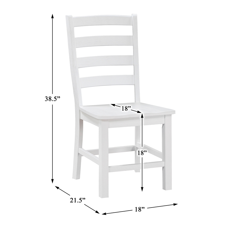 Lexicon Redmond Solid Wood Dining Side Chair-Set of 2 in White