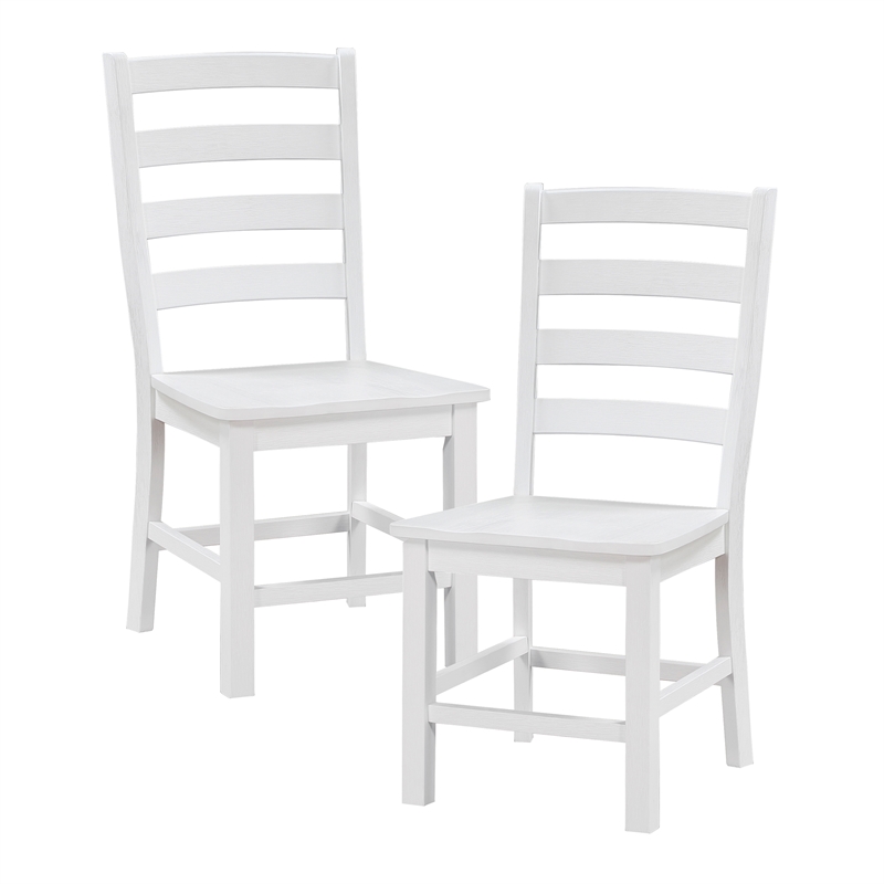 Lexicon Redmond Solid Wood Dining Side Chair-Set of 2 in White