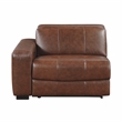 Lexicon Sutton Leather (1/2) Power Left Side Reclining Chair in Brown