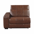 Lexicon Sutton Leather (1/2) Power Left Side Reclining Chair in Brown