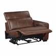 Lexicon Sutton Leather (2/2) Power Right Side Reclining Chair in Brown