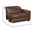 Lexicon Sutton Leather (2/2) Power Right Side Reclining Chair in Brown
