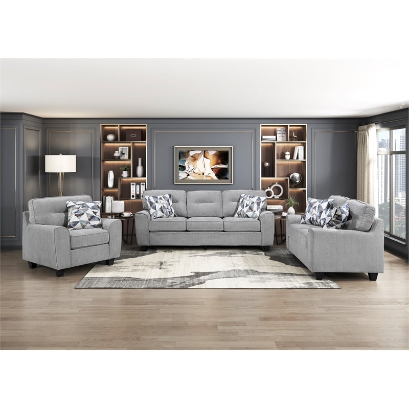 Lexicon Bennett Chenille Love Seat in Gray