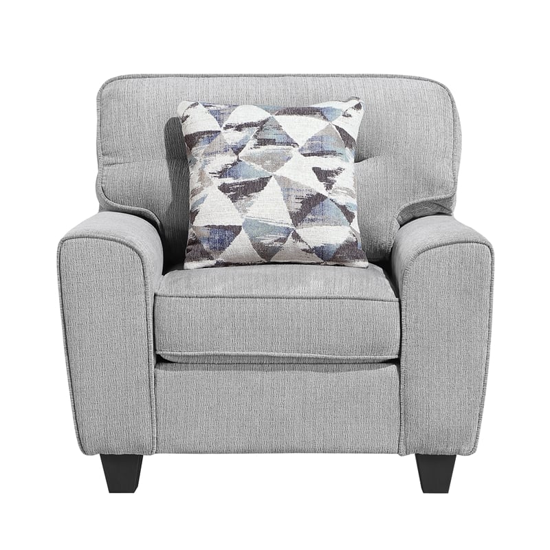 Lexicon Bennett Chenille 3pc Set-Sofa & Loveseat & Chair in Gray