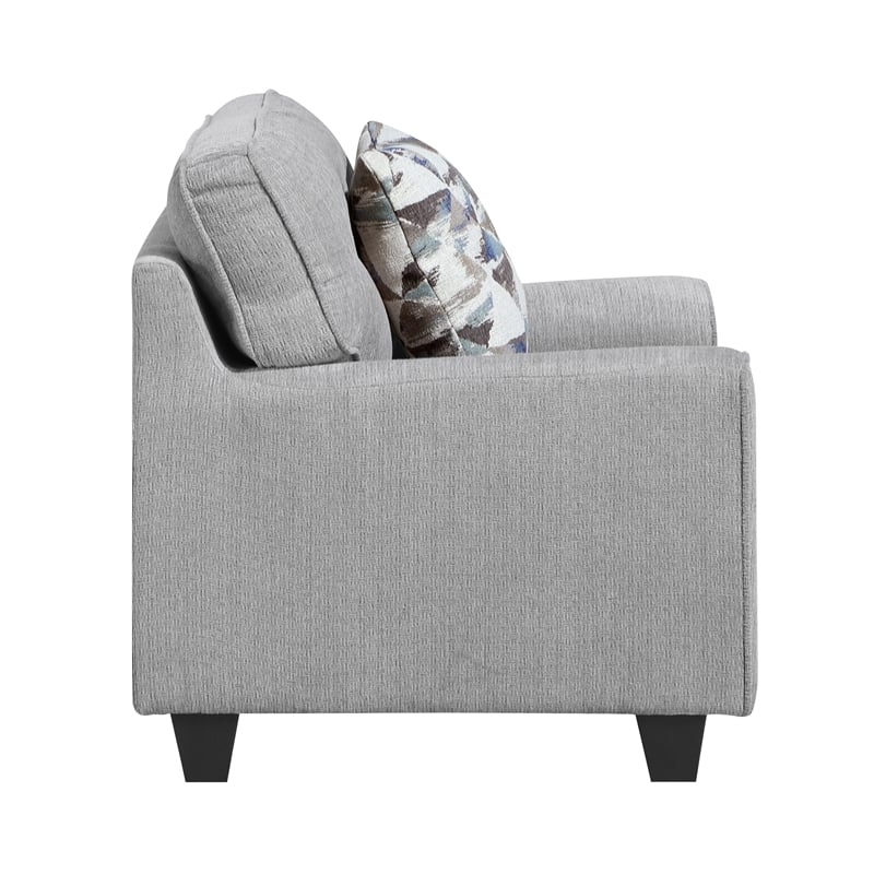 Lexicon Bennett Chenille 3pc Set-Sofa & Loveseat & Chair in Gray