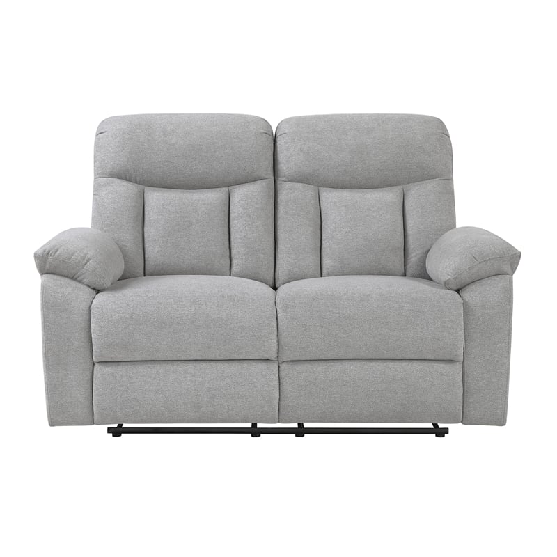 Lexicon Jules Chenille Double Reclining Love Seat in Gray