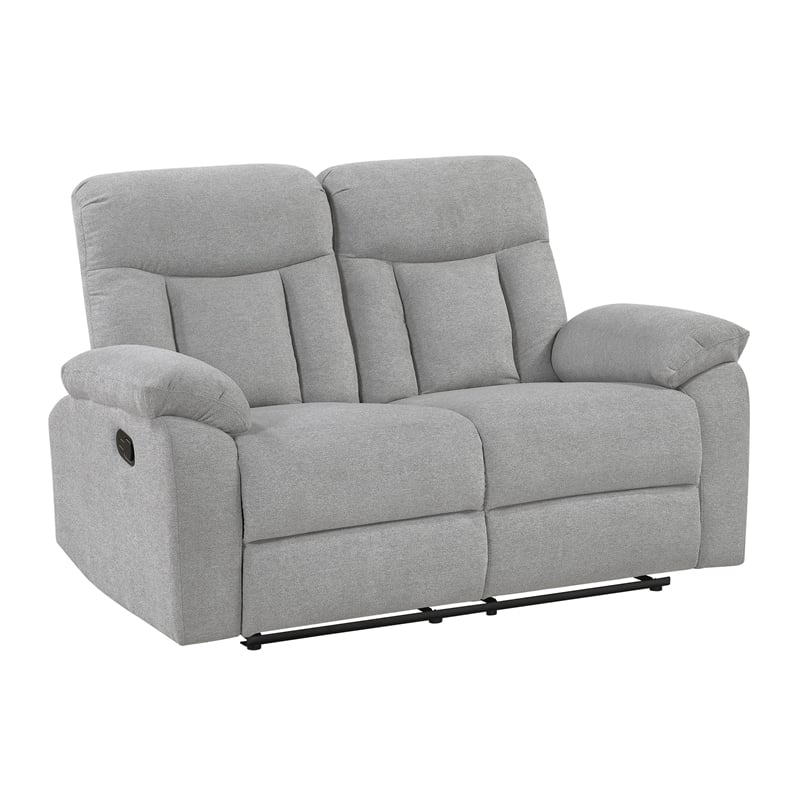 Lexicon Jules Chenille Double Reclining Love Seat in Gray