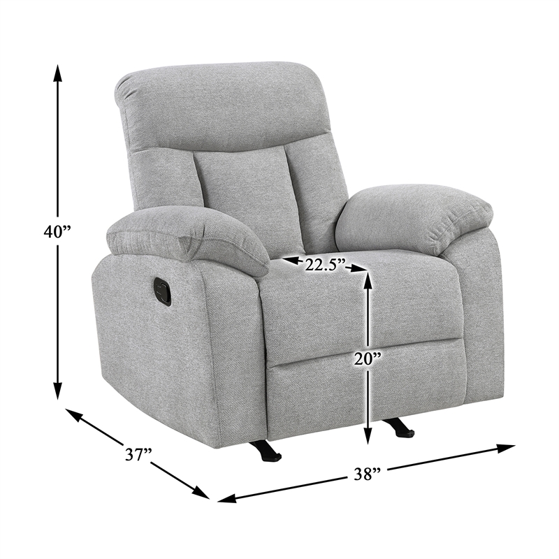 Lexicon Jules Chenille 3pc Set-Sofa & Loveseat & Chair in Gray
