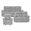Lexicon Jules Chenille 3pc Set-Sofa & Loveseat & Chair in Gray