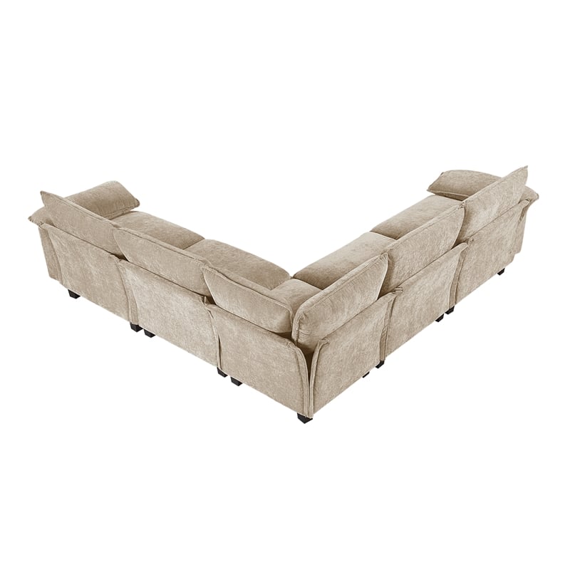 Lexicon Dublin Chenille 5-Piece Modular Sectional in Taupe