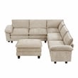 Lexicon Dublin Chenille 6-Piece Modular Sectional with Ottoman in Taupe